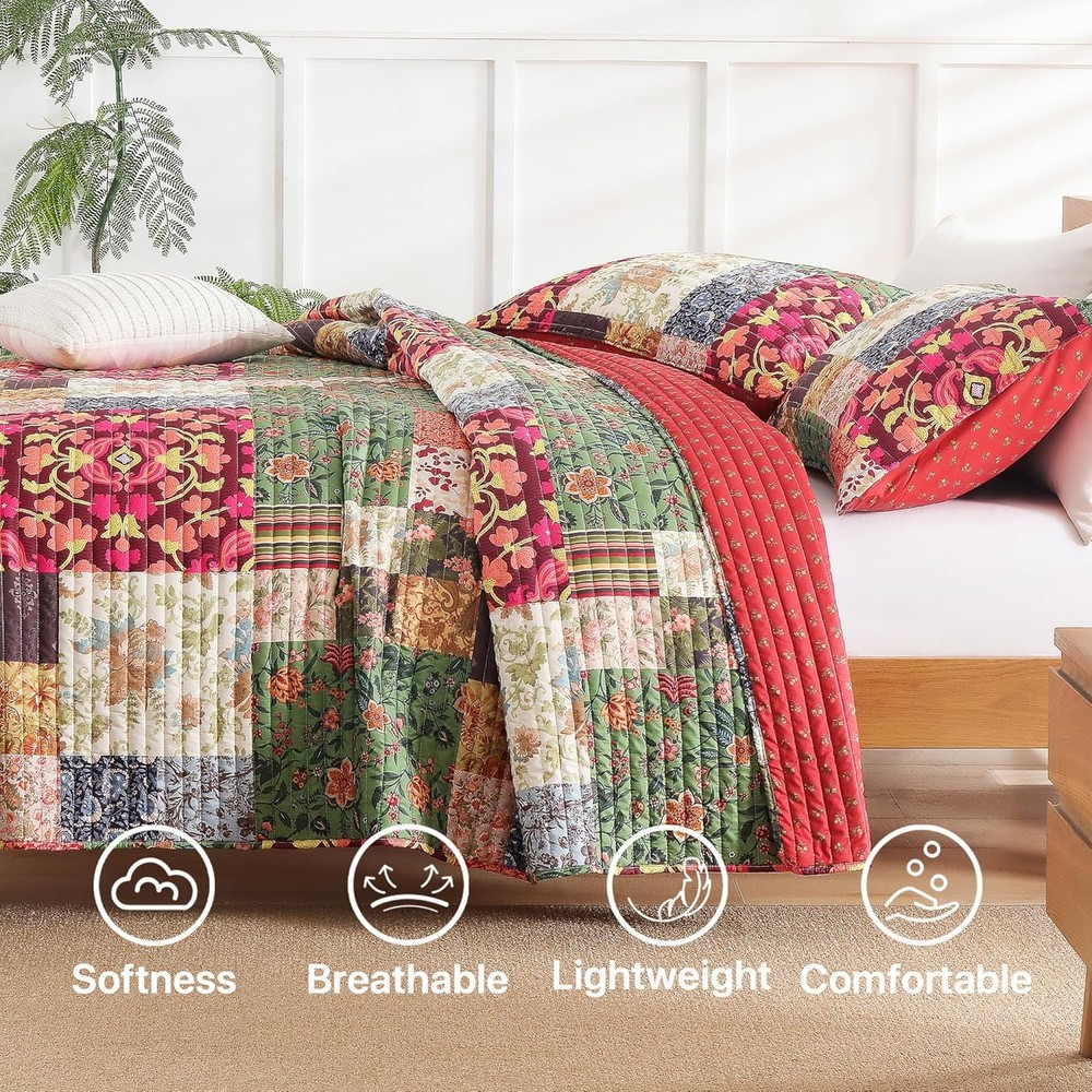 Twin Quilt Set Bed Patchwork Quilts Queen Size Comforter Coverlet Bedspread