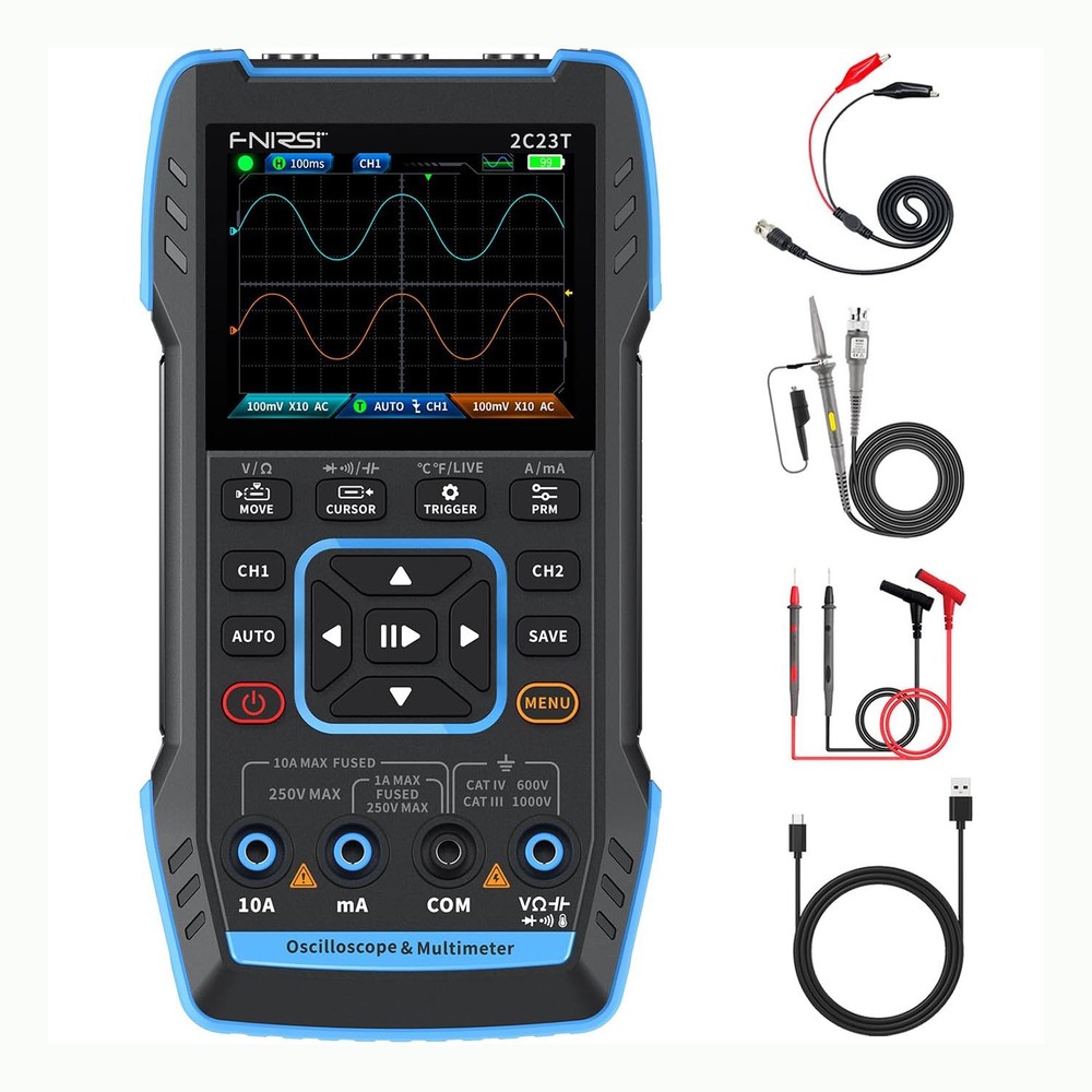 FNIRSI 2C23T Handheld Digital Oscilloscope Multimeter Function Signal Generator