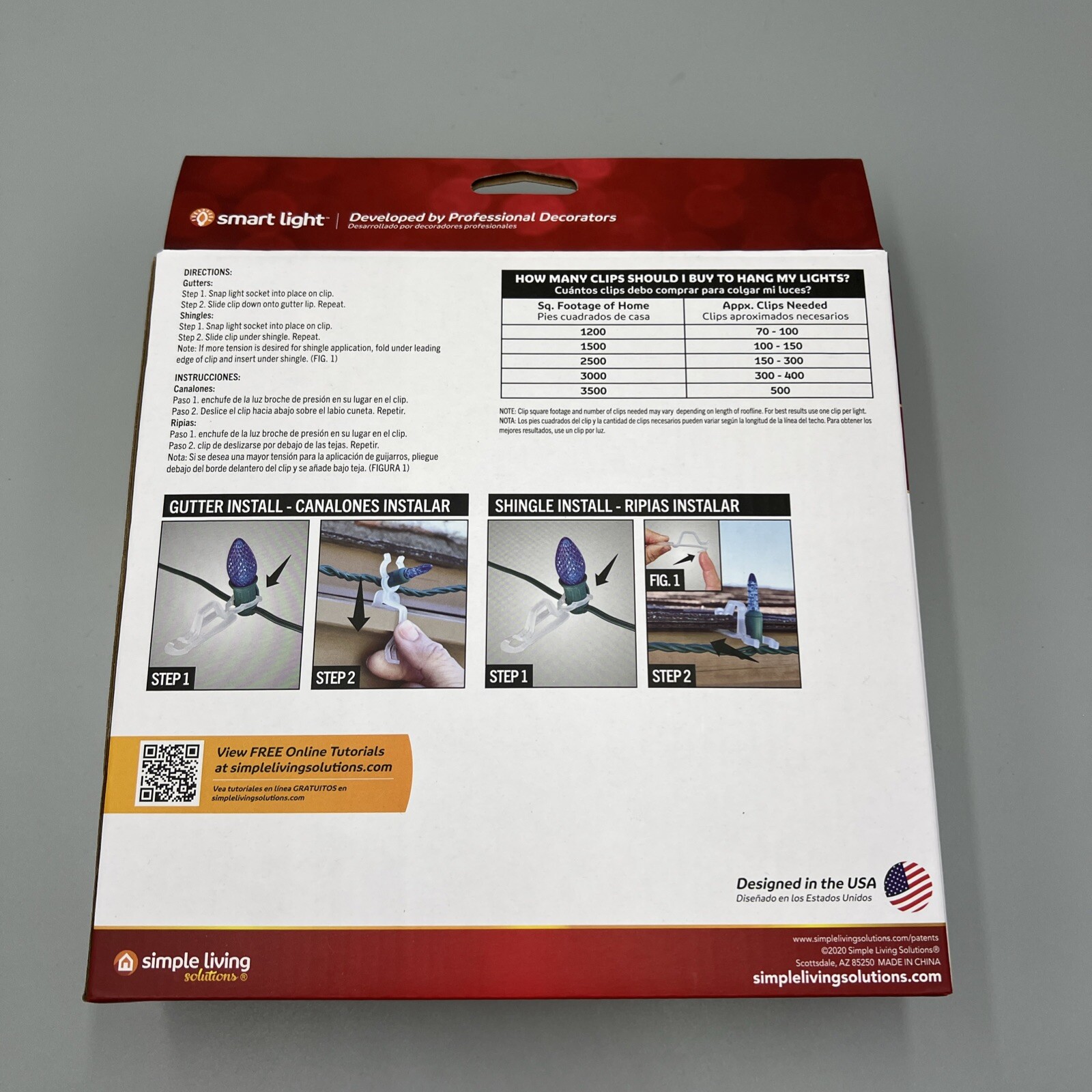 100 Universal Light Clips! Simple Living Solutions For Gutters, Shingles & Tile