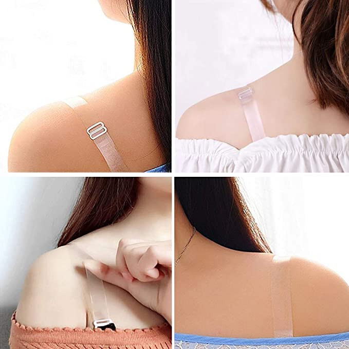 Invisible Soft Clear Non-Slip Adjustable Transparent Shoulder Bra Strap