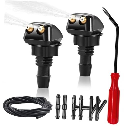 2 Pack Front Windshield 2 Pcs front windshield nozzles+11 Pcs accessories