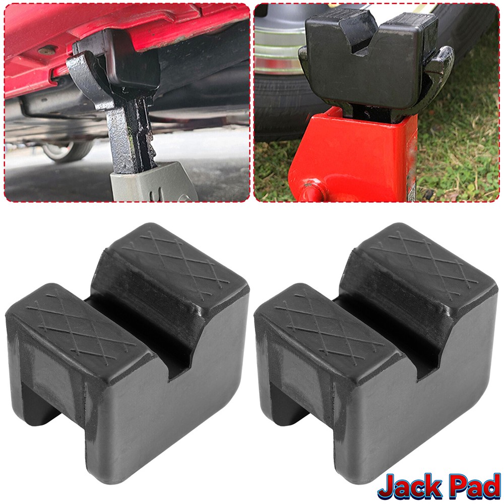 2X Jack Stand Pad Adapter Block Jacking Point Pinch Weld Side Universal Rubber