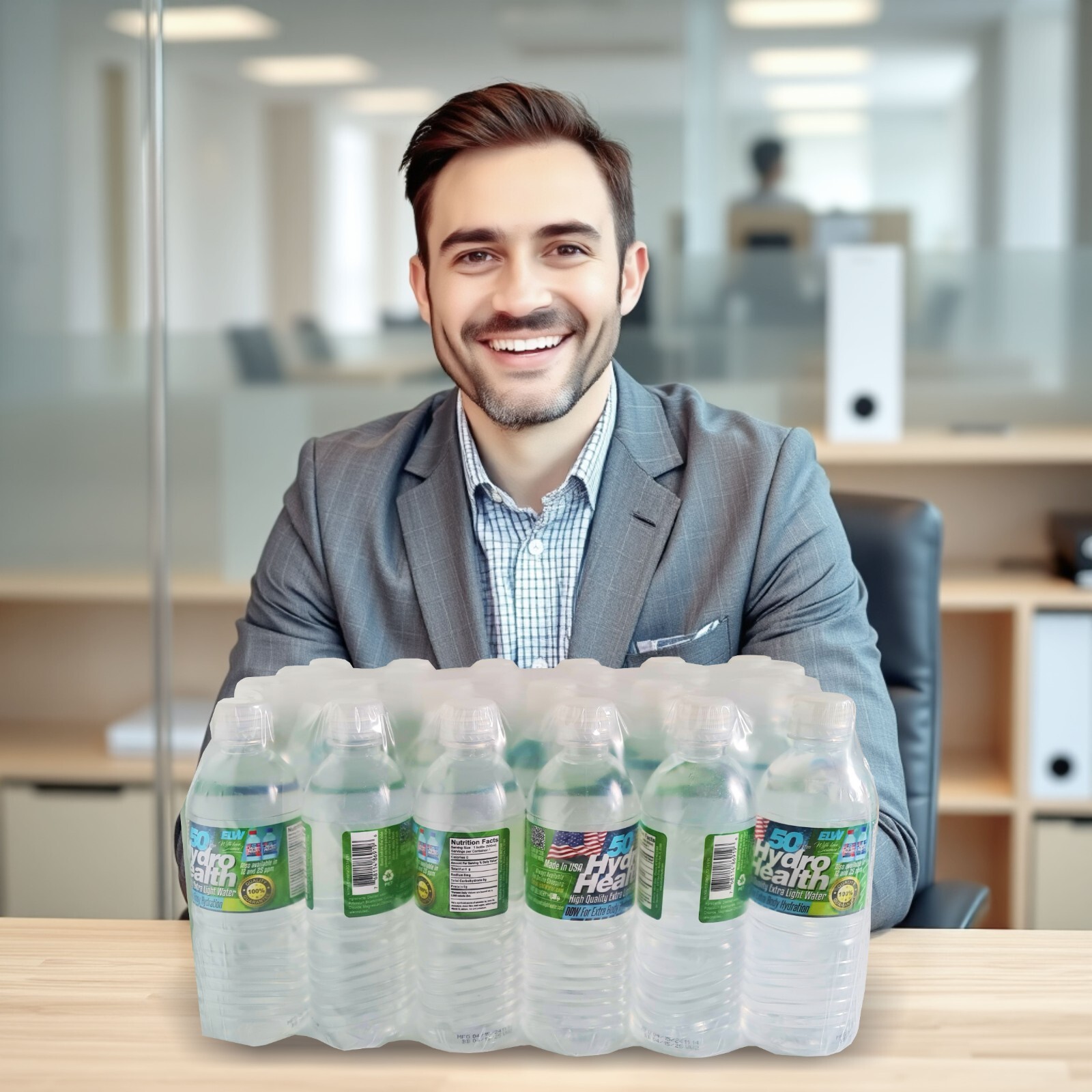 Deuterium Depleted Water 50 ppm Hydro Health 24 pcs x 500ML,free S&H to Cont.US