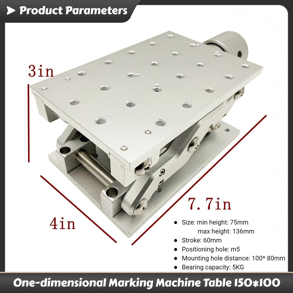 1D Workbench 75-136mm Height One-dimensional Laser Marking Machine Table 150*100