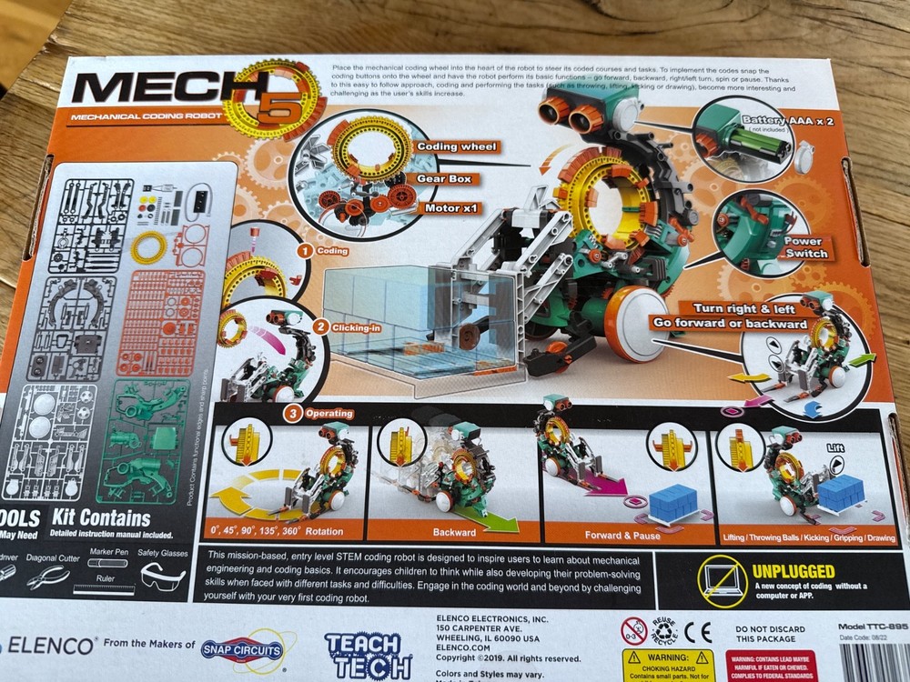 Teach Tech Mech 5 Mechanical Coding Robot TTC-895 NIB Complete Kit New!