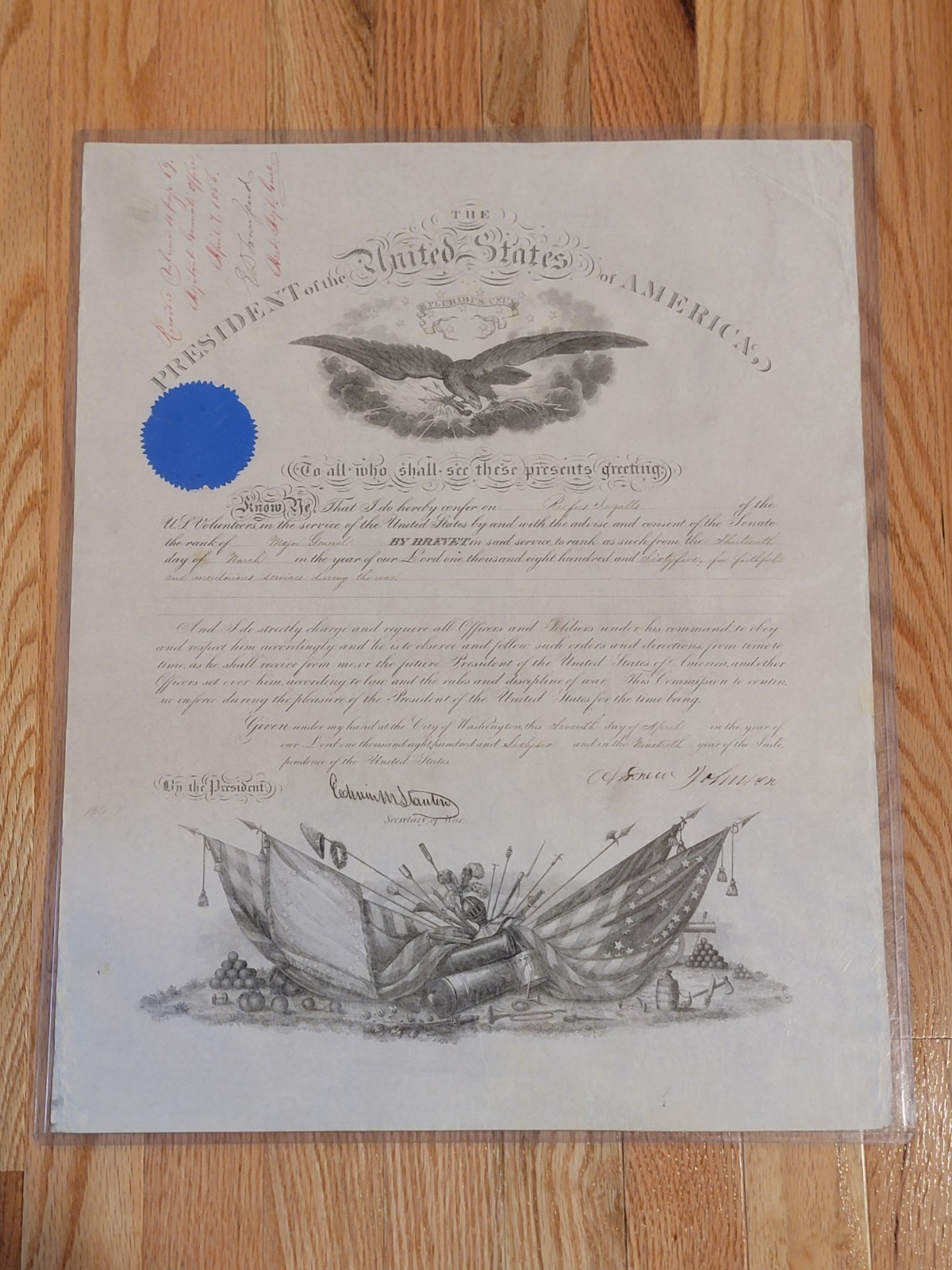 🌟HISTORIC President Andrew Johnson HAND SIGNED 1866 "MAJOR GENERAL" APPOINTMENT