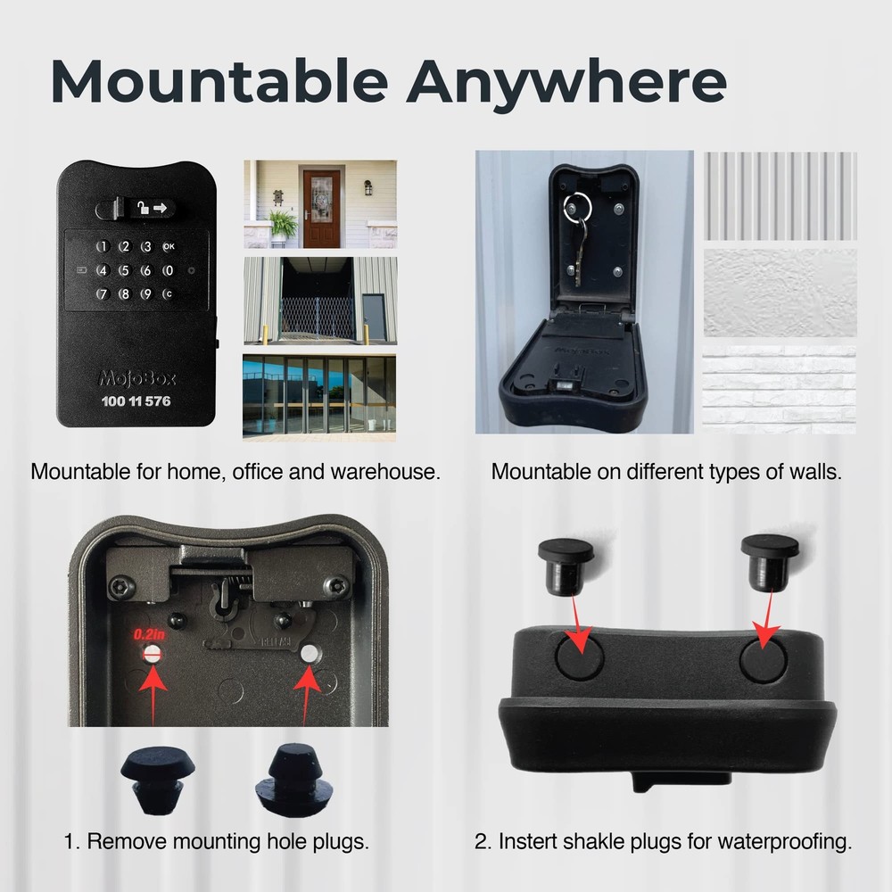 MojoBox, Digital Lockbox, Bluetooth Key Lockbox, iOS/Android App Remotely Genera