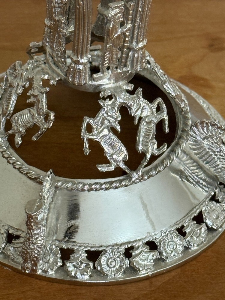 Large Middle Eatern 900 Silver Footed Bowl Marked 672 gr
