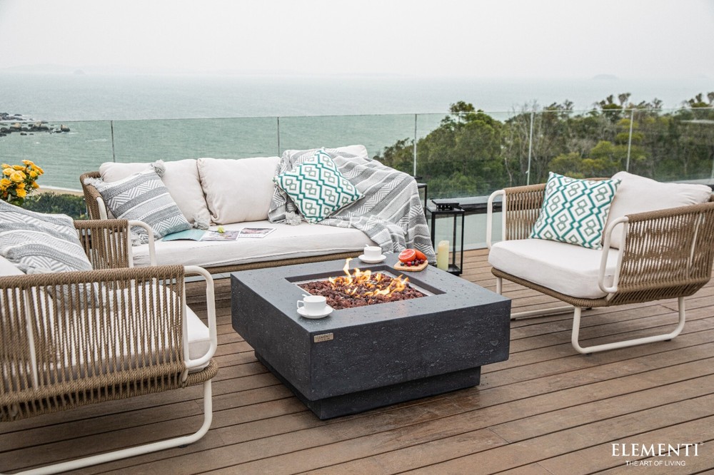 Elementi Manhattan Fire Table Dark Gray- Natural Gas (OFG103DG)