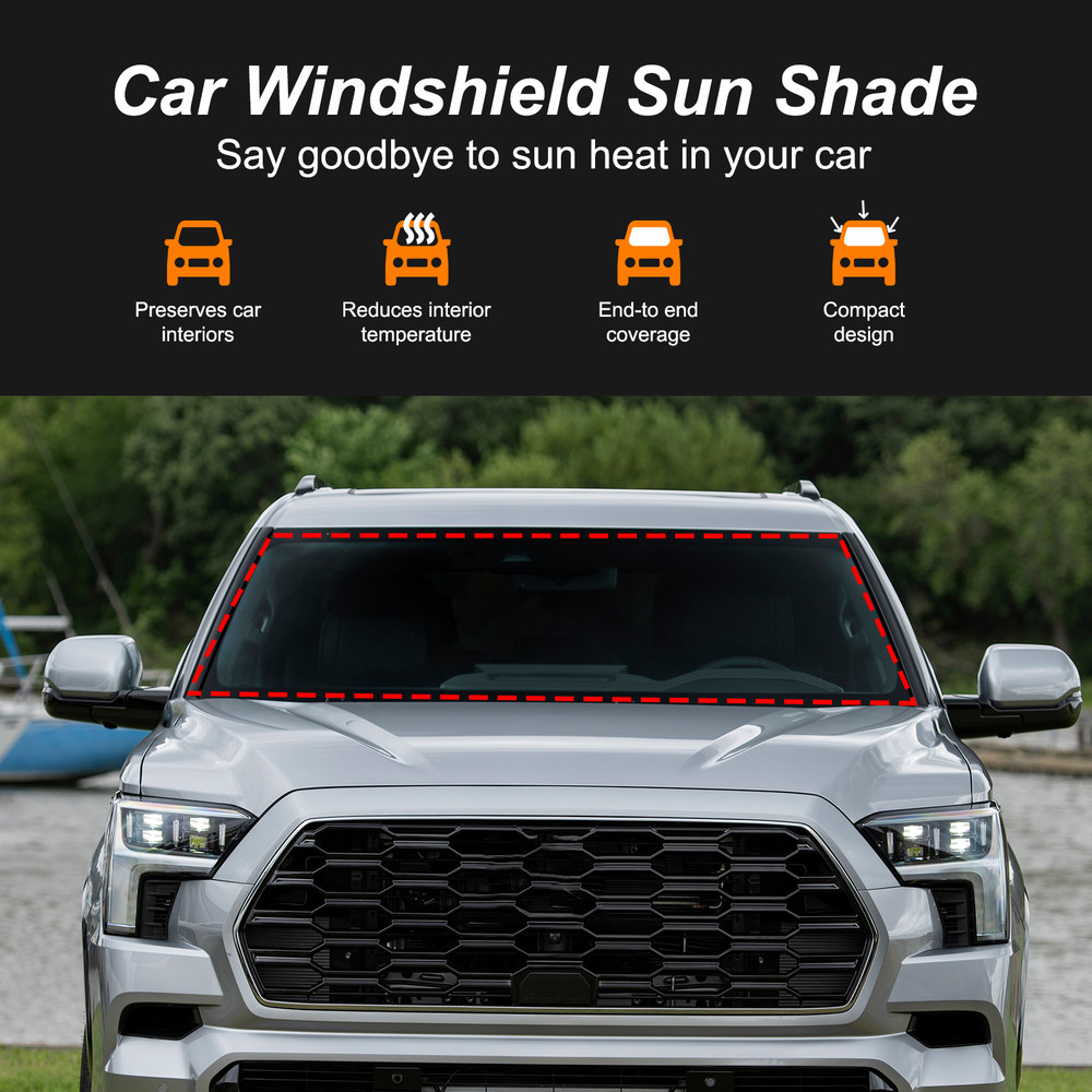 Windshield Visor SunShade Front Visor Shield UV Block For Toyota Sequoia 2021-24