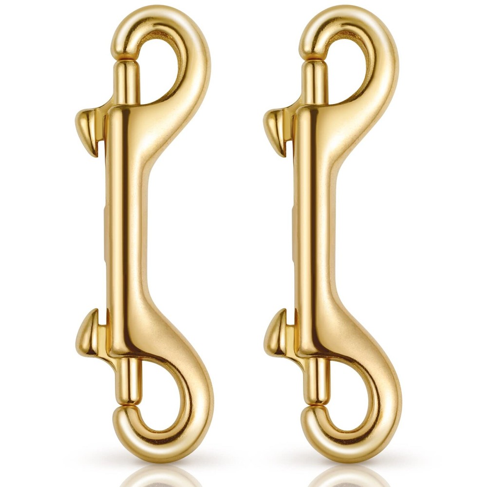 2 Pack Scuba Diving Double Ended Brass Trigger Clips Snap Hook for Bag Key Ke...