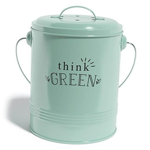 Compost Bin for Kitchen Counter - 1.2 Gallon Countertop Composter with Mint