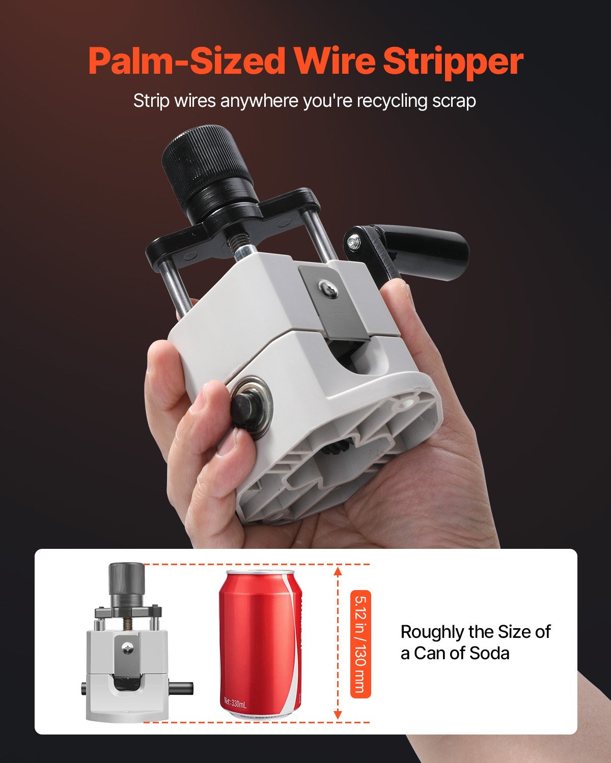 VEVOR Manual Wire Stripper Stripping Machine 0.06-1 in Hand or Drill Portable