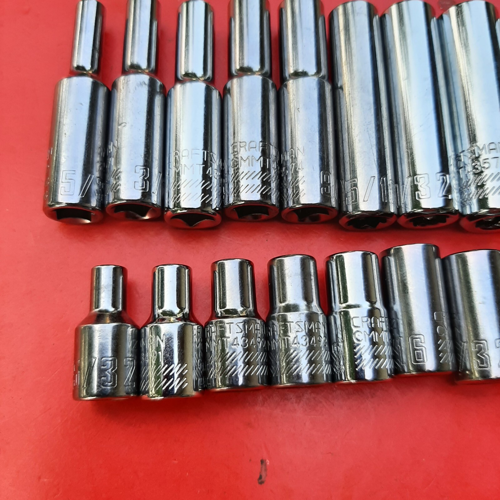 NEW CRAFTSMAN TOOLS 21 Piece 1/4" Drive Deep & Shallow SAE 6 Point Socket Set
