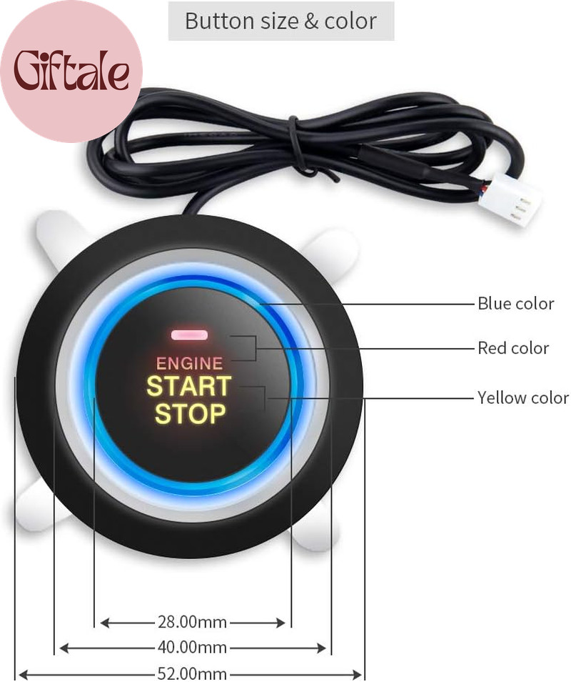 EC004 Smart RFID Push Engine Start Button Kit & Keyless Go System Upgrade Key St