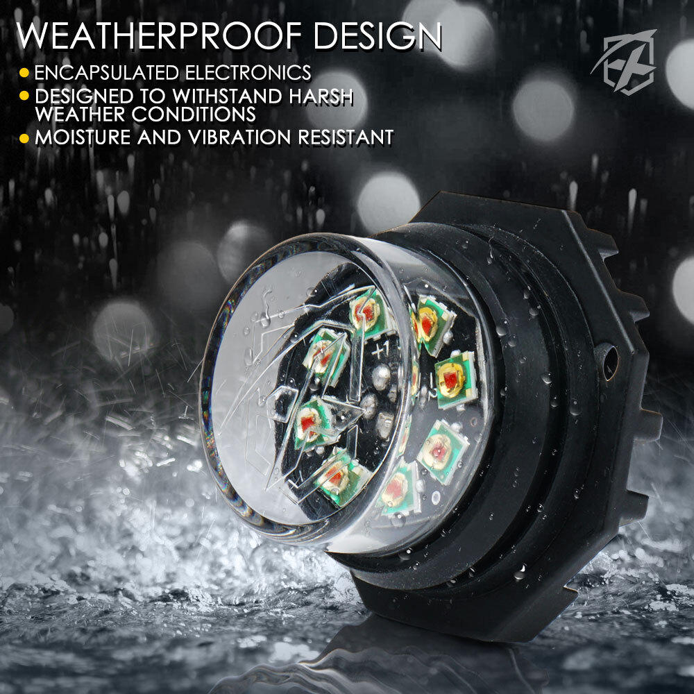 1/2PCS LED Hide-A-Way Headlight Hazard Strobe Light Replacement Internal Mount