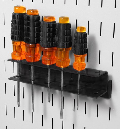 Pegboard Screwdriver Holder Bracket Metal Slotted Accessory Black