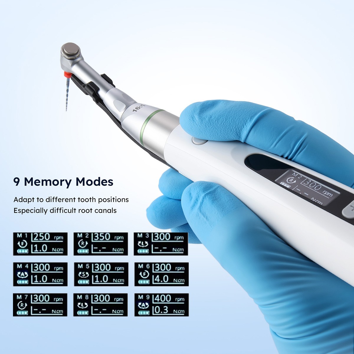 Dental Wireless LED Endo Motor 16:1 Contra Angle Root Canal Treatment Endodontic