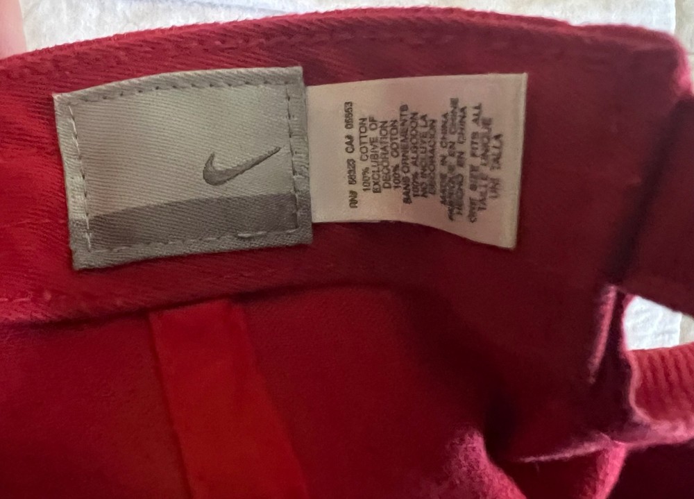 NIKE Red Corduroy Golf Baseball Hat Cap