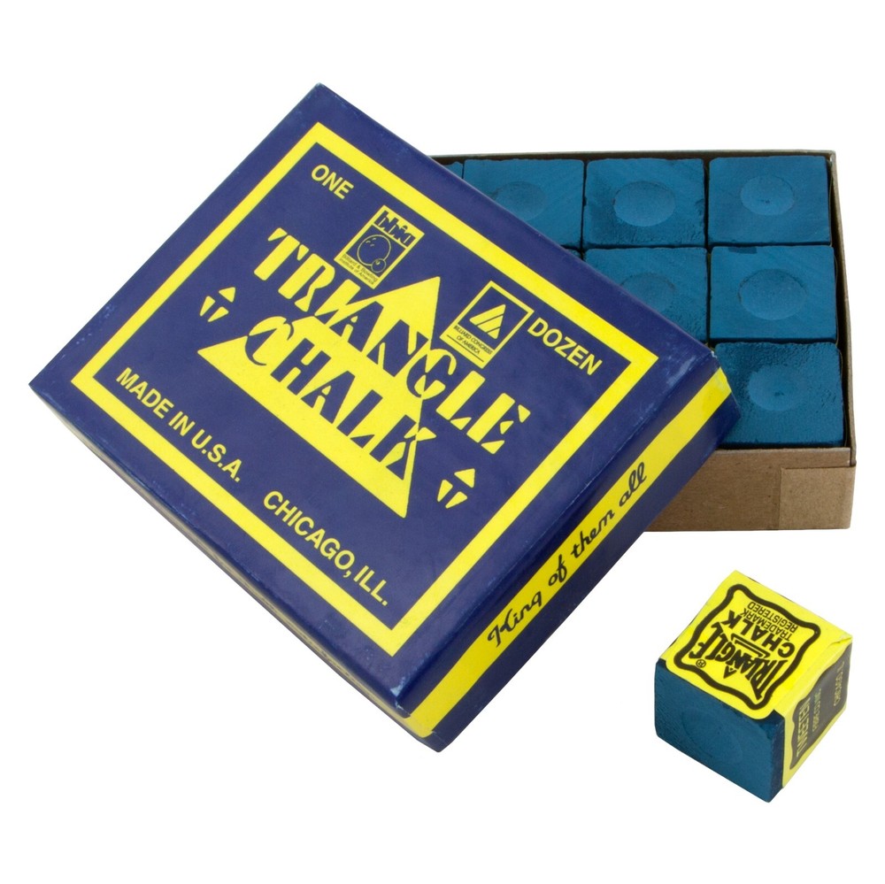 Quality TRIANGLE Pool Snooker Billiard Cue Tip Table Chalk Box BLUE in Colour
