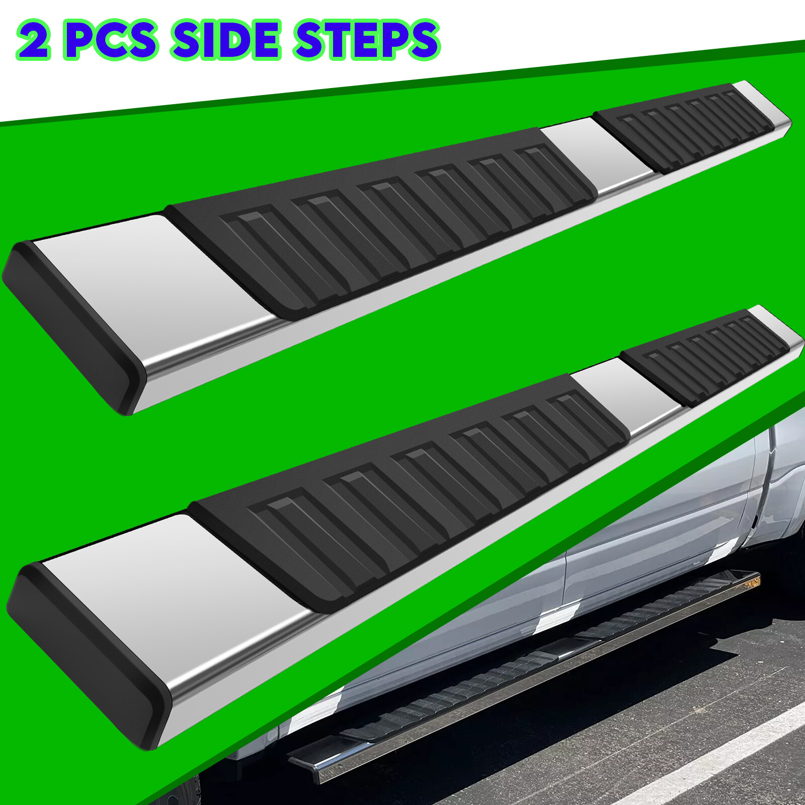 For 07-18 SILVERADO/SIERRA 1500 DOUBLE CAB 6" Running Board Side Step Nerf Bar H