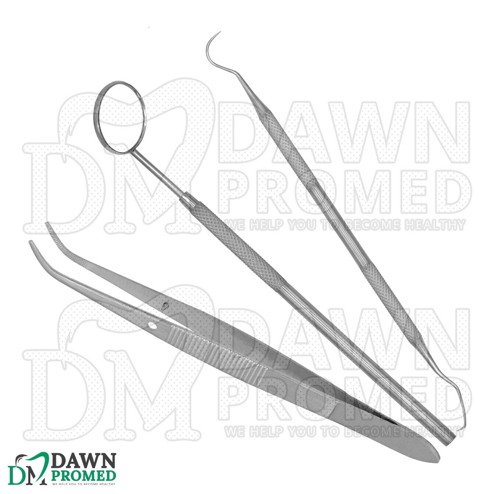15 Pcs Basic Dental Instruments Set Mirror Explorer #5 Cotton Plier German Grade