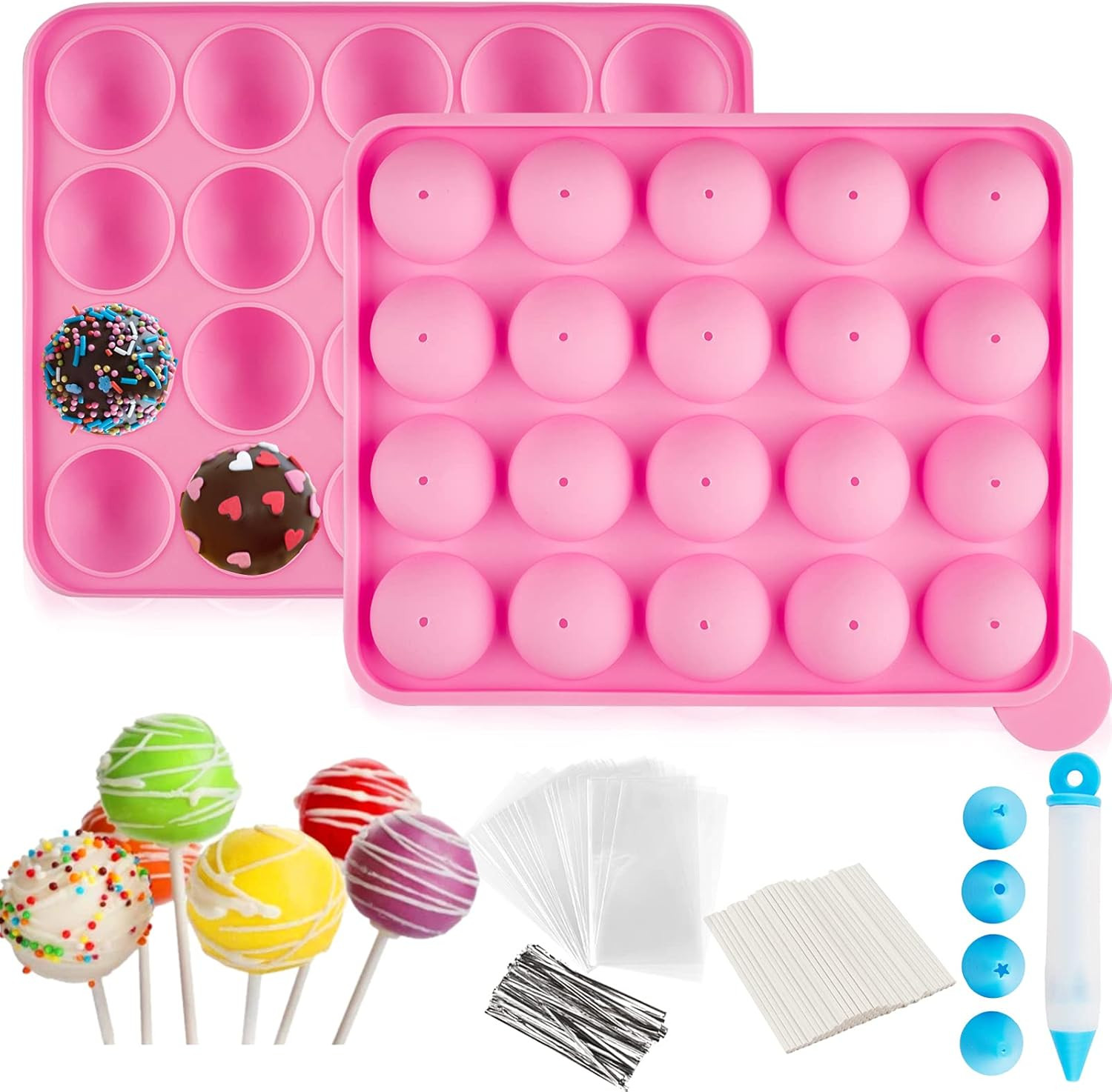 Cake Pop Mold Set of 262 - Including 20 Cavities Silicone Cake Pop Molds, Cake P