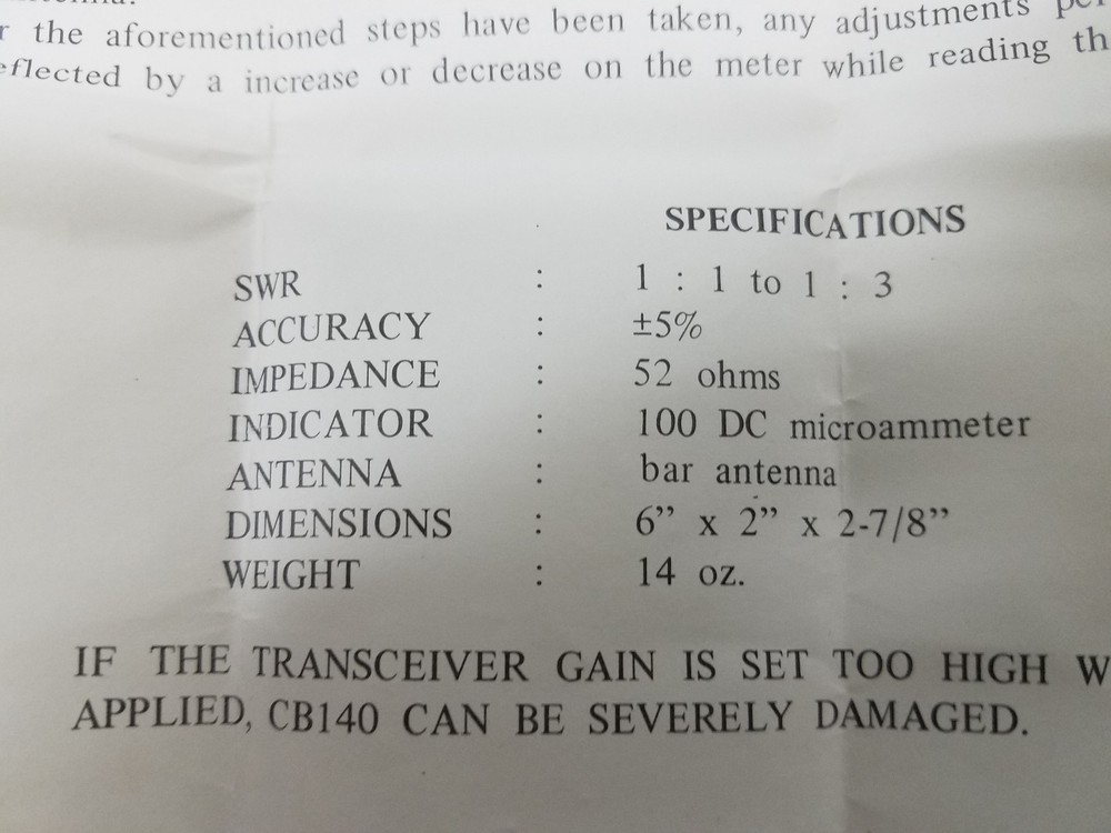 NUMARK SWR/FS Meter - MINTY CONDITION