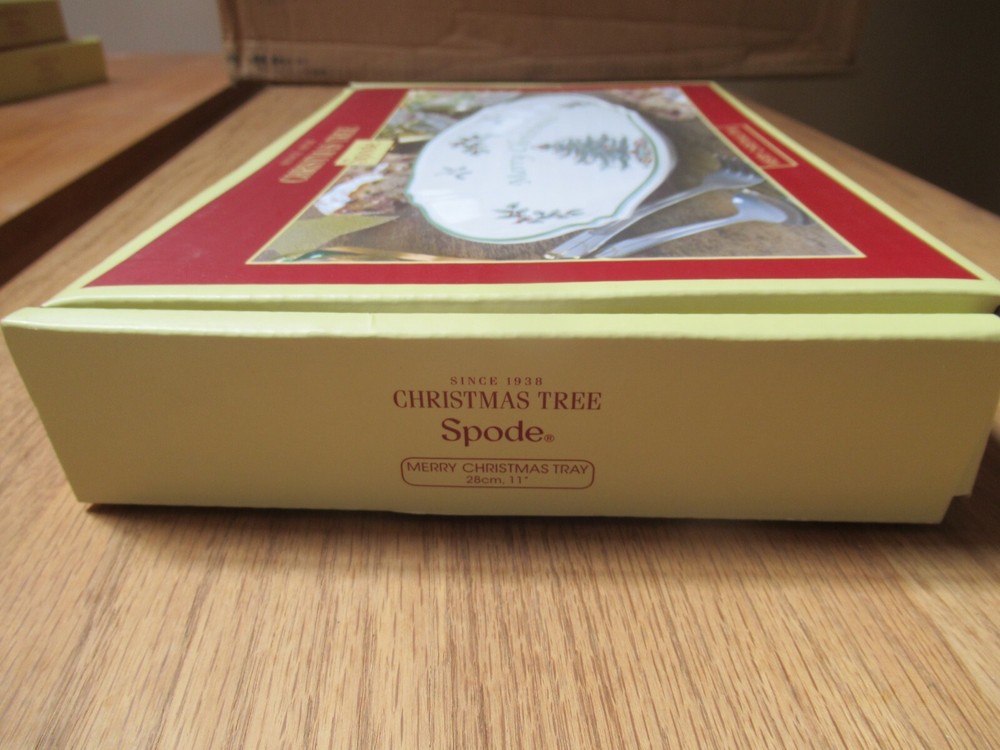 Spode Merry Christmas tree themed serving tray