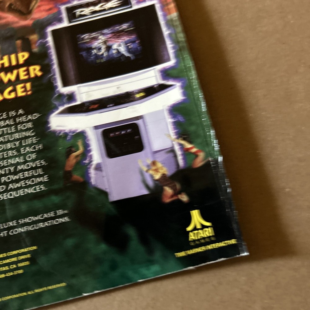 Orginal 1994 11- 8'' Primal Rage, Atari Worship ARCADE GAME FLYER