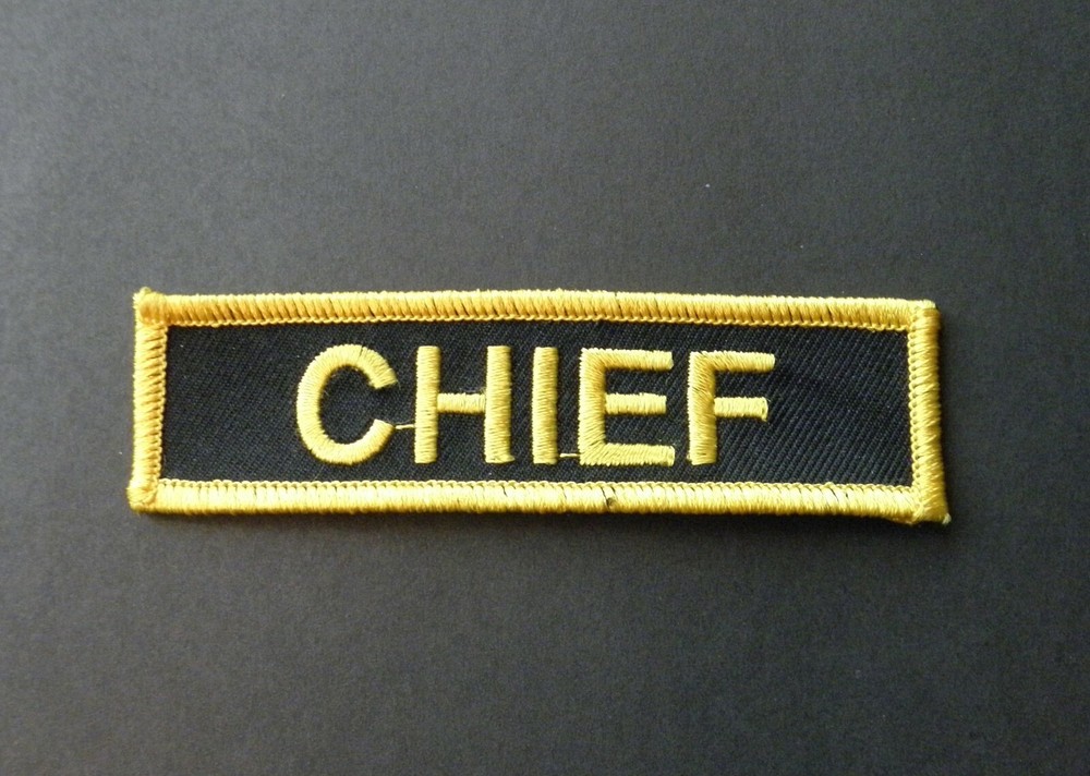 FIREFIGHTER FIRE EMBROIDERED CHIEF JACKET PATCH 3.75 x 1 inches