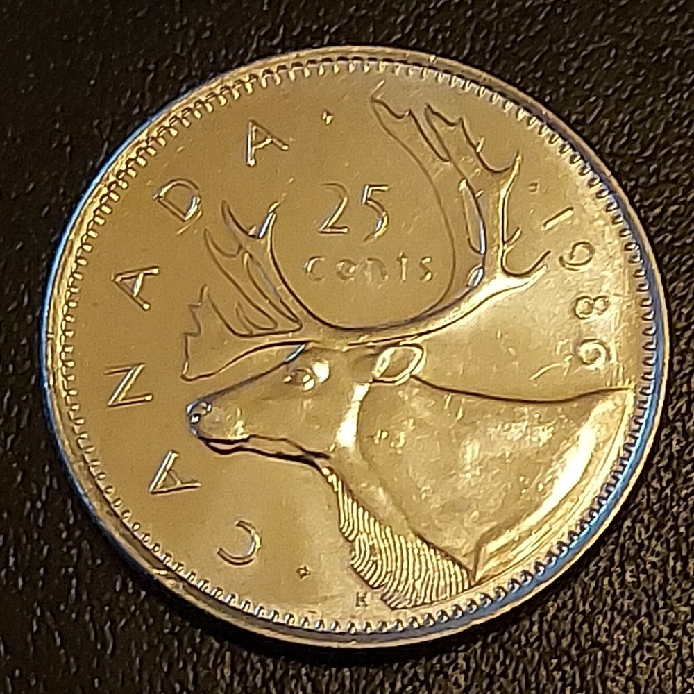 1986 CANADA 25 CENTS UNC Coin