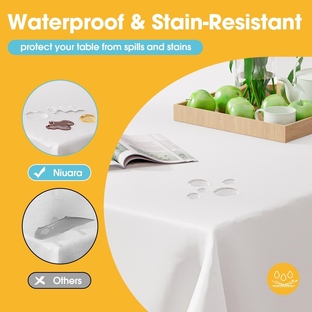 Niuara White Plastic Table Cloth - 16 Pack 54" × 108" Rectangle Disposable