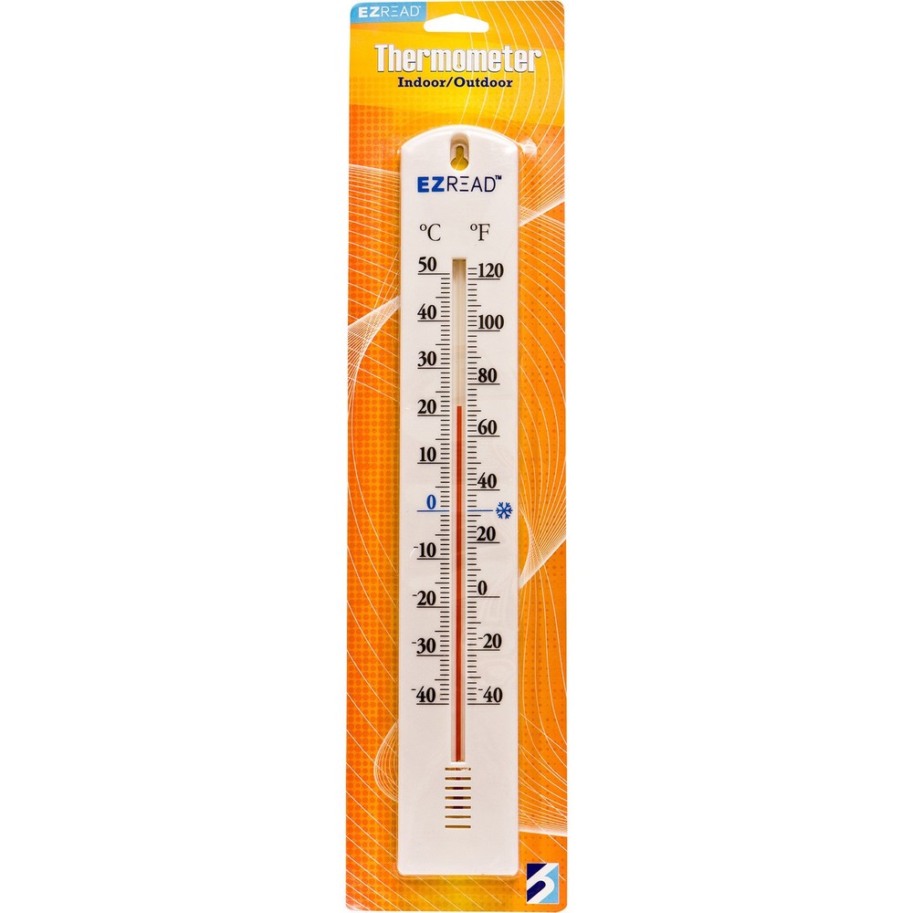 EZ READ 15.5in. Vertical Thermometer, White