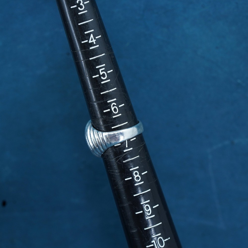 Size 6.5, Sterling silver handmade ribbed ring, 925 silver statement ring