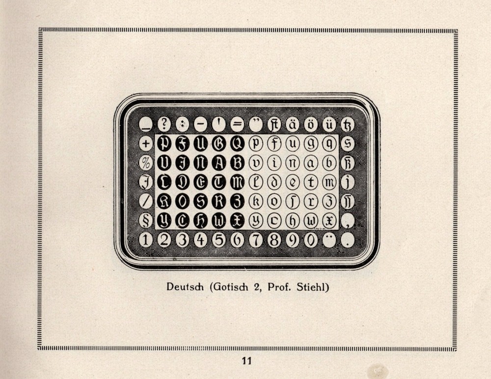 Repro Mignon Typewriter Typeface / Language /Keyboard Trade Catalog Vtg Antique