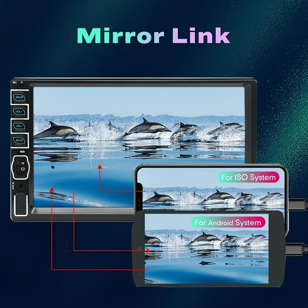 7“ Touch Screen Car Stereo Radio B-T FM Player For Apple Carplay Android Auto,