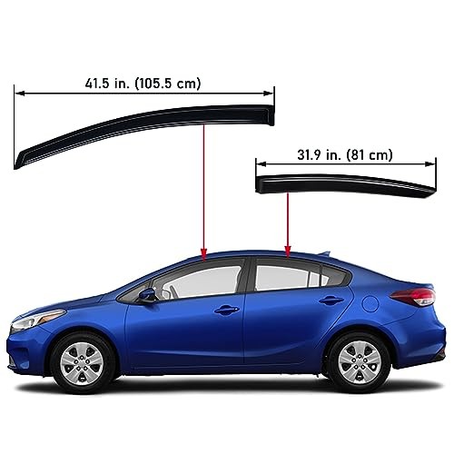 Lightronic Extra Durable Outside-Mount Auto Vent Window Visor, Fits 2014-2018