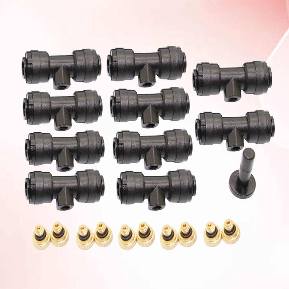 21 Pcs Copper Nozzle Sprayers Irrigation Atomization Drippers Black Golden Set