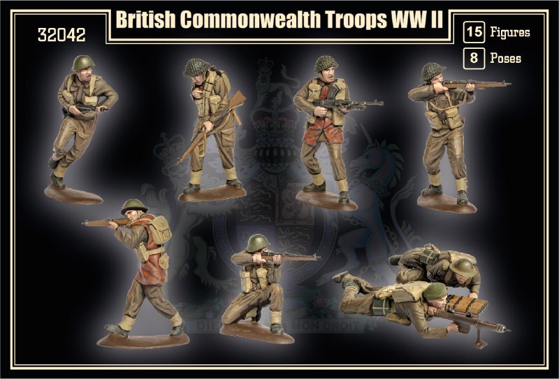 British Commonwealth Troops WWII Plastic model kit 1/32 Mars Figures 32042