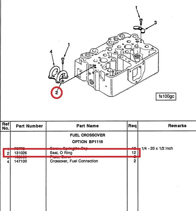 Cummins 131026 Seal O ring - Qty 4 - Fuel Crossover Bridge Conn NT S/BC N14 Eng