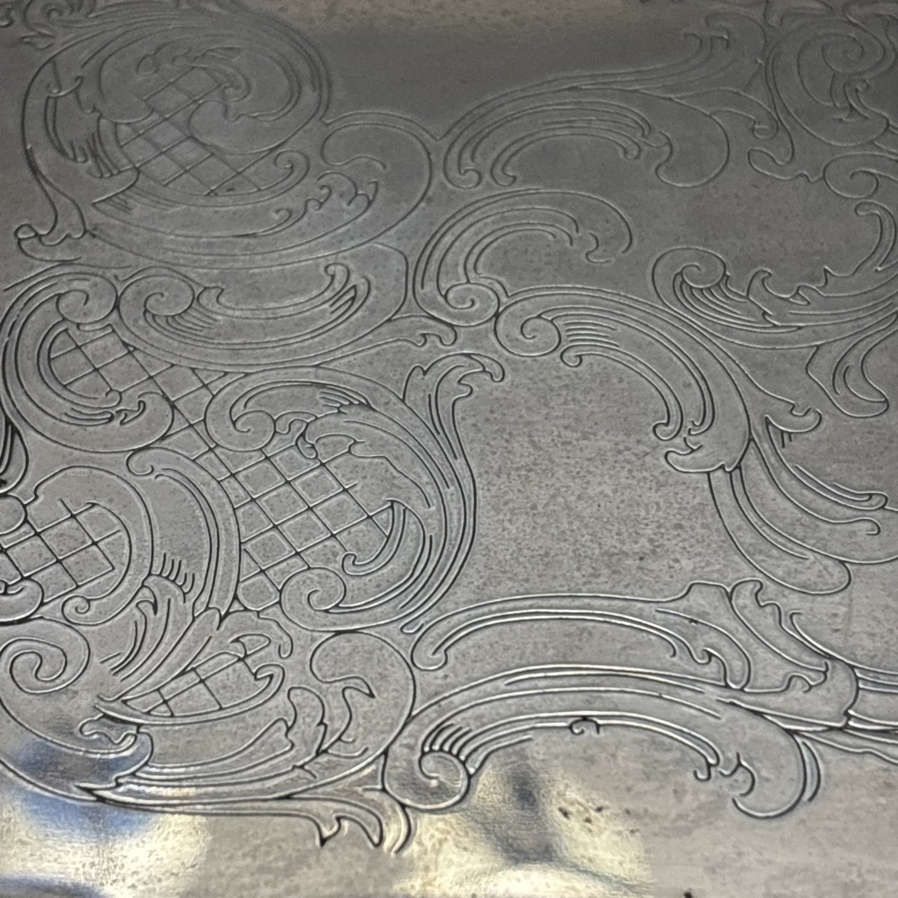 Vtg Gorham Silver Plated EP Rectangular Serving 18" Tray Etched Paisley Pattern