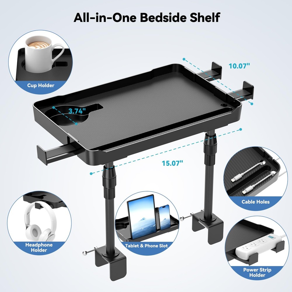 Bedside Shelf Bunk Bed Shelf Bedside Organizer Adjustable Height Top Bunk Bed...