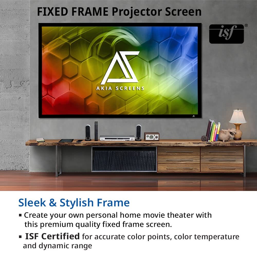 100 Inch Fixed Frame Projector Screen, 16:9, 8K / 4K Ultra HD Projector & 3D ...