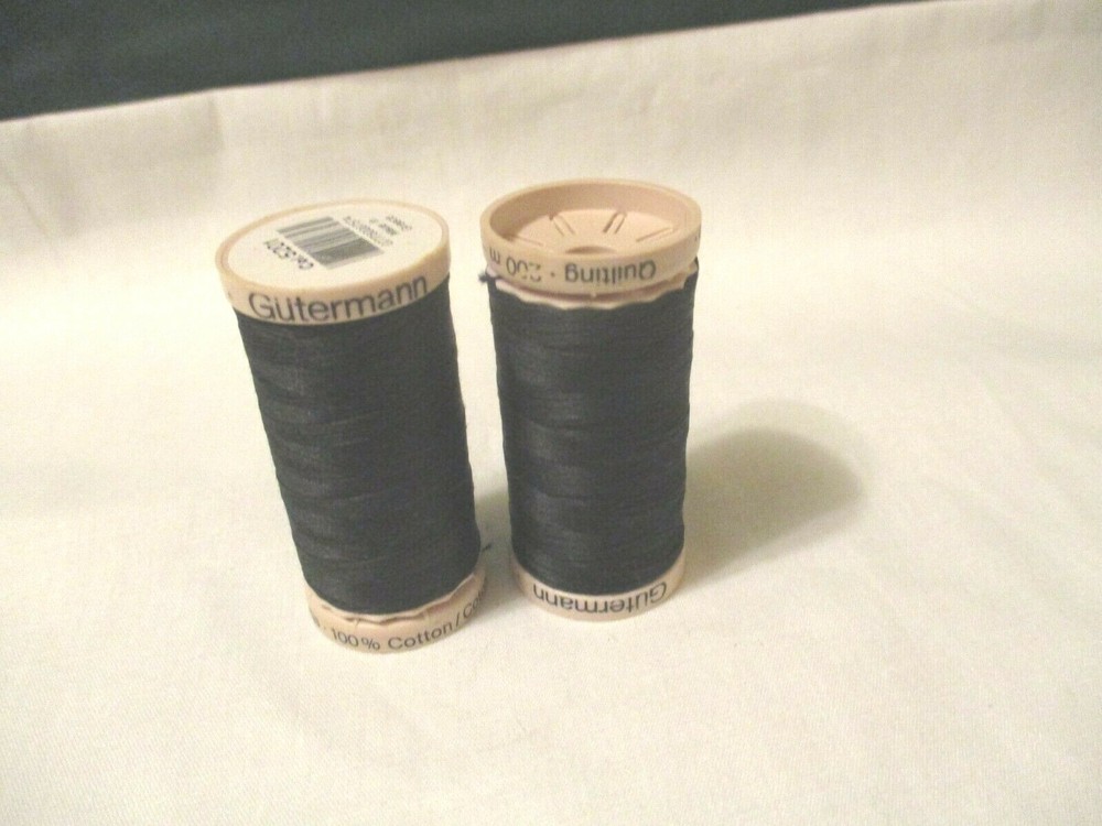 2 Spools Black Quilting Thread Made in Greece