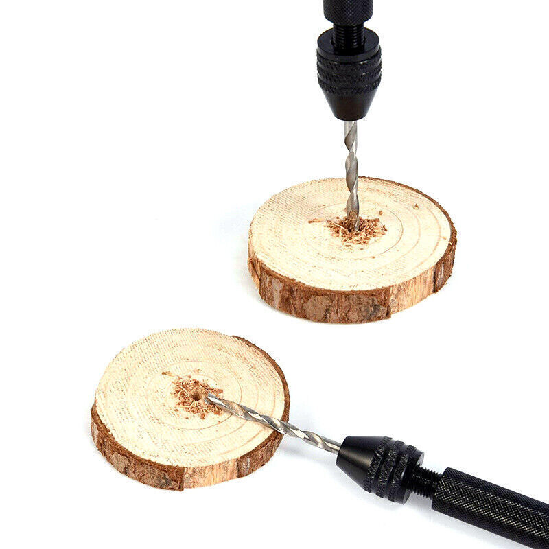 26pcs Mini Micro Hand Drill Bits Small Manual Keyless Chuck Pin Vise Rotary Tool