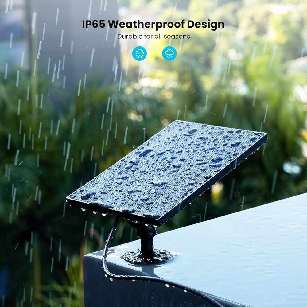 ieGeek Type-C Solar Panel for Outdoor Security Camera Home Battery CCTV System