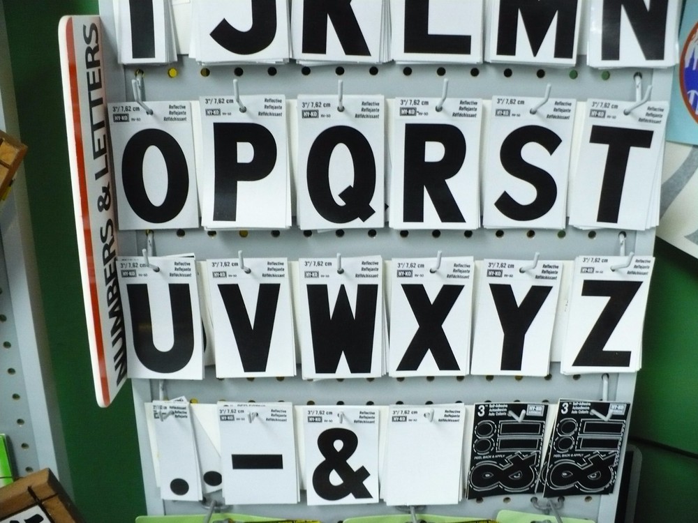 Reflective Black Numbers and Letters 3 Inch