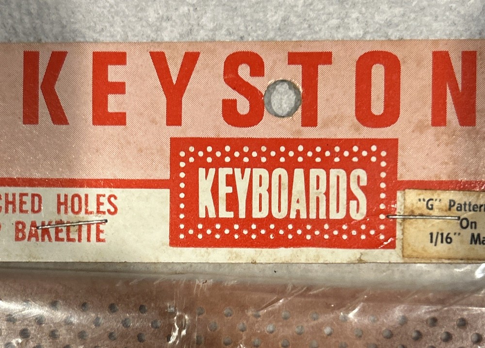 Vtg Keystone Electronics Keyboards Pre-punched Holes Bakelite “G” Pattern- Read
