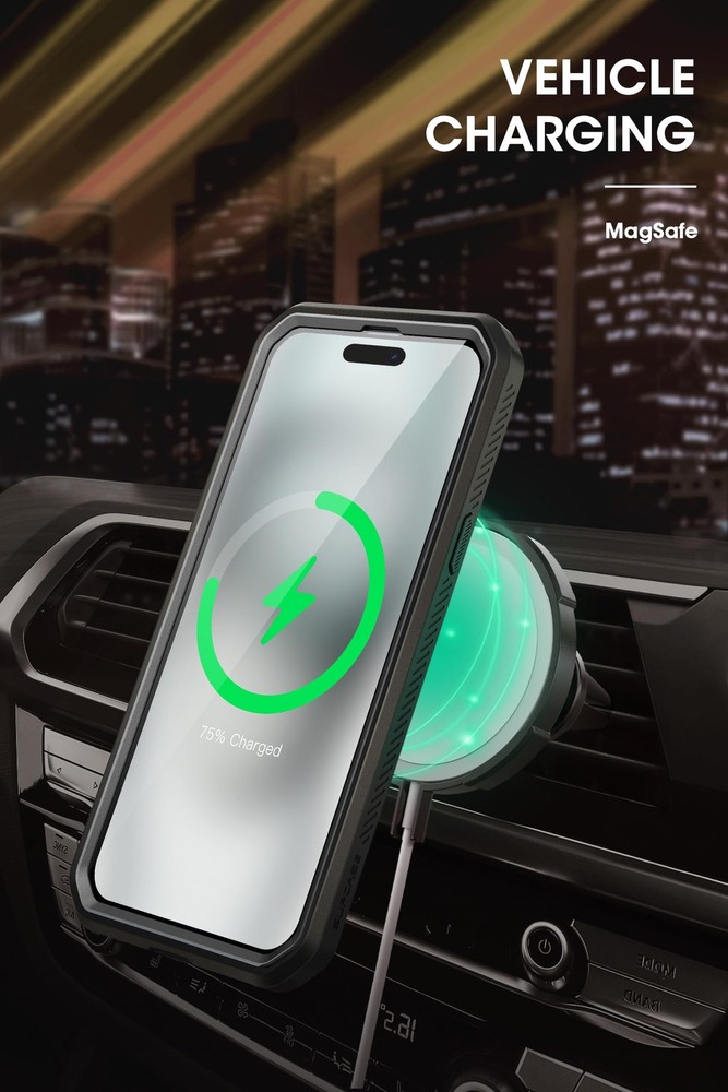 SUPCASE iPhone 15 Plus Case with Stand, MagSafe Compatible, Built-in Screen Prot